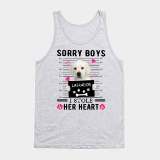 White Labrador Sorry Boys I Stole Her Heart Valentine Tank Top